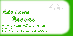 adrienn macsai business card